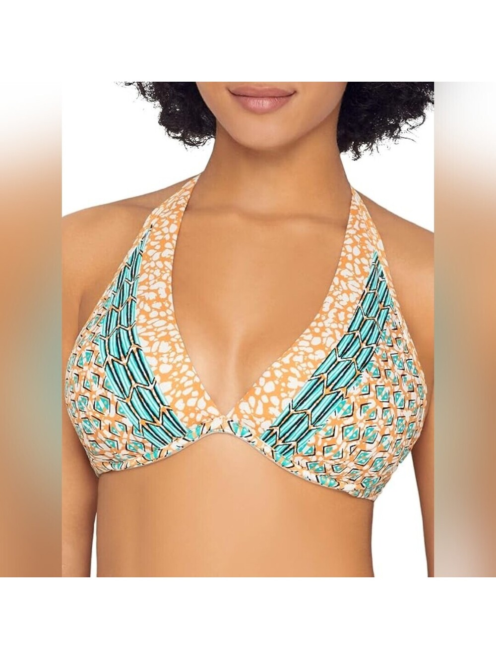 NWT Coco Reef V-Neck Swimsuit Bikini Top, Underwire & Adjustable Ties, 36/38D